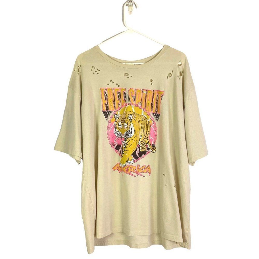 Refined Canvas Free Spirit America Holey Tee, Women's M/L, NWOT